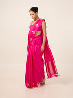 Handwoven Hot Pink Silk Saree