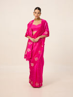 Handwoven Hot Pink Silk Saree