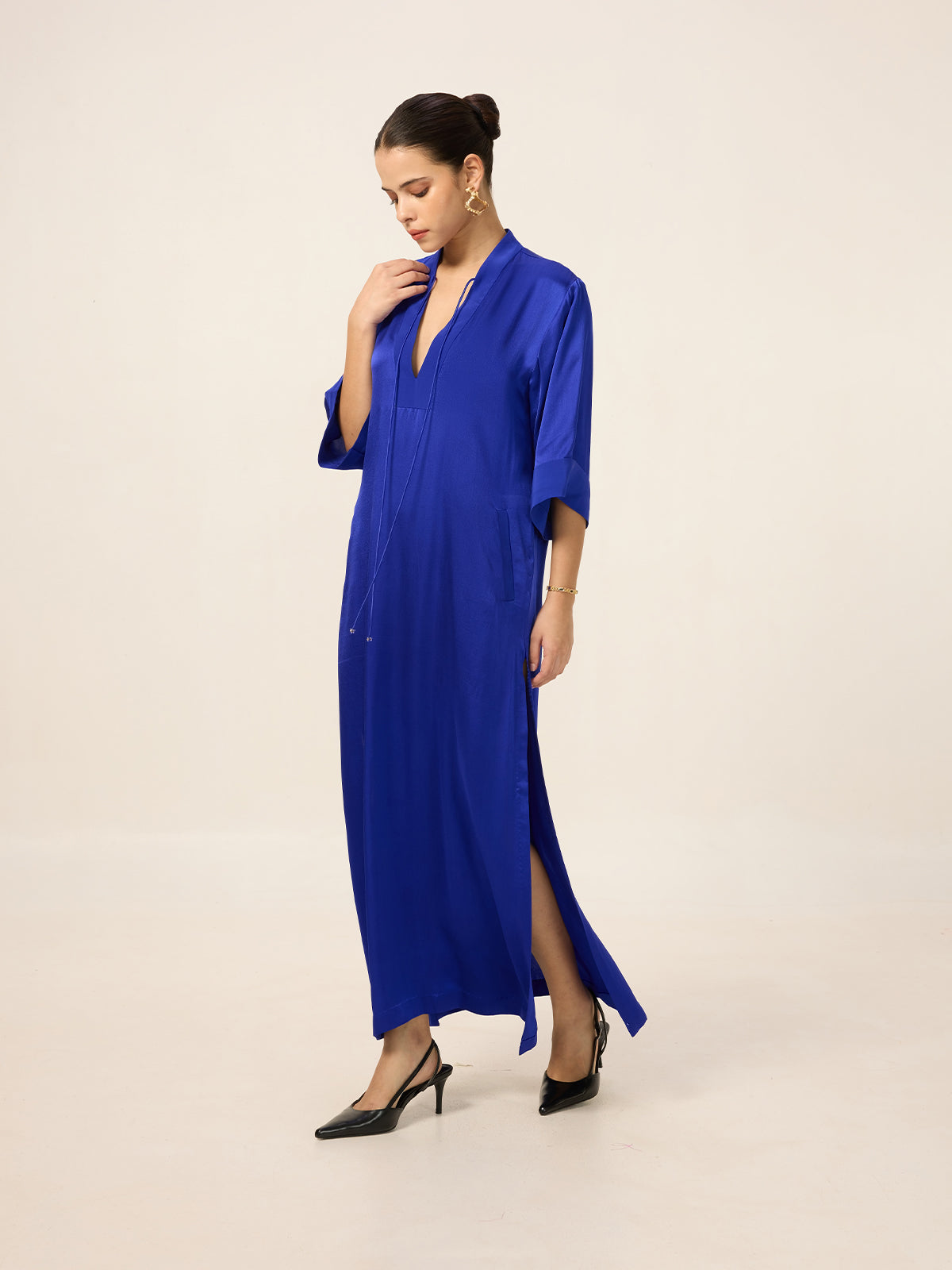 Handwoven Saphire Blue Kaftan