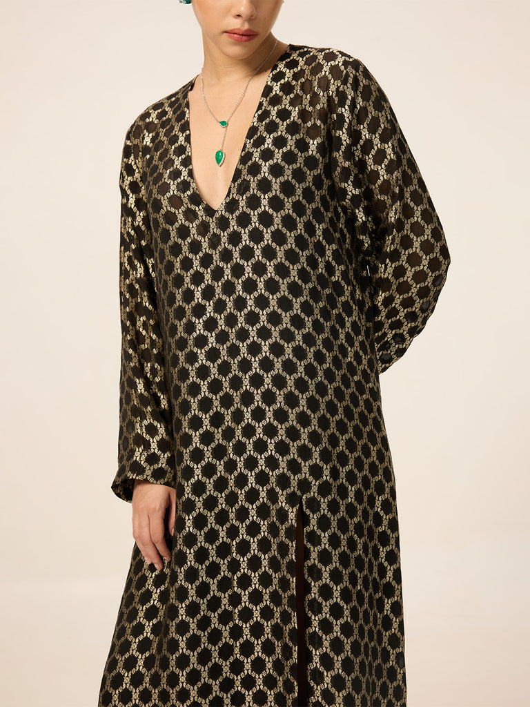 Handwoven Black Kaftan