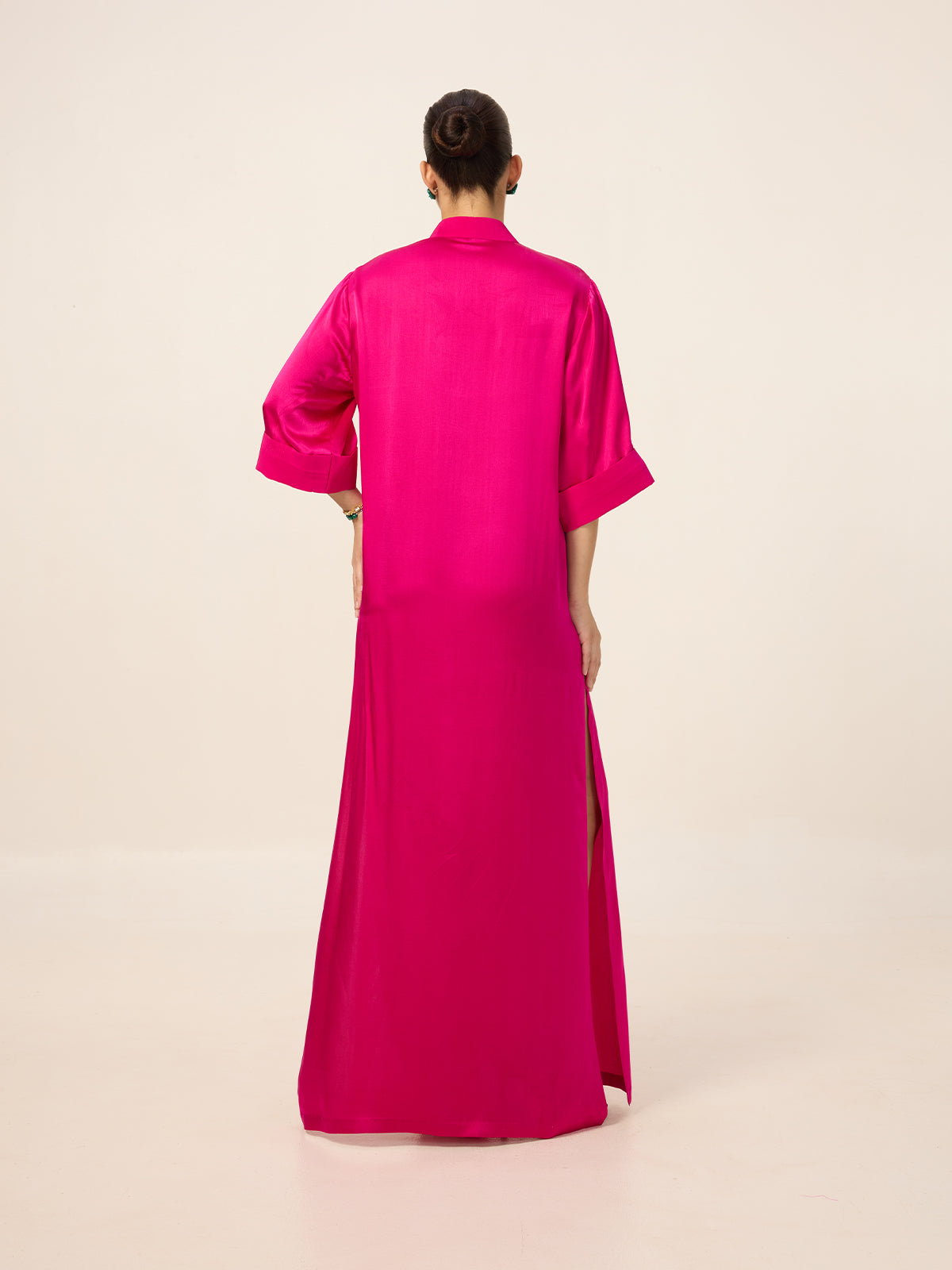 Handwoven Fuchsia Pink Kaftan