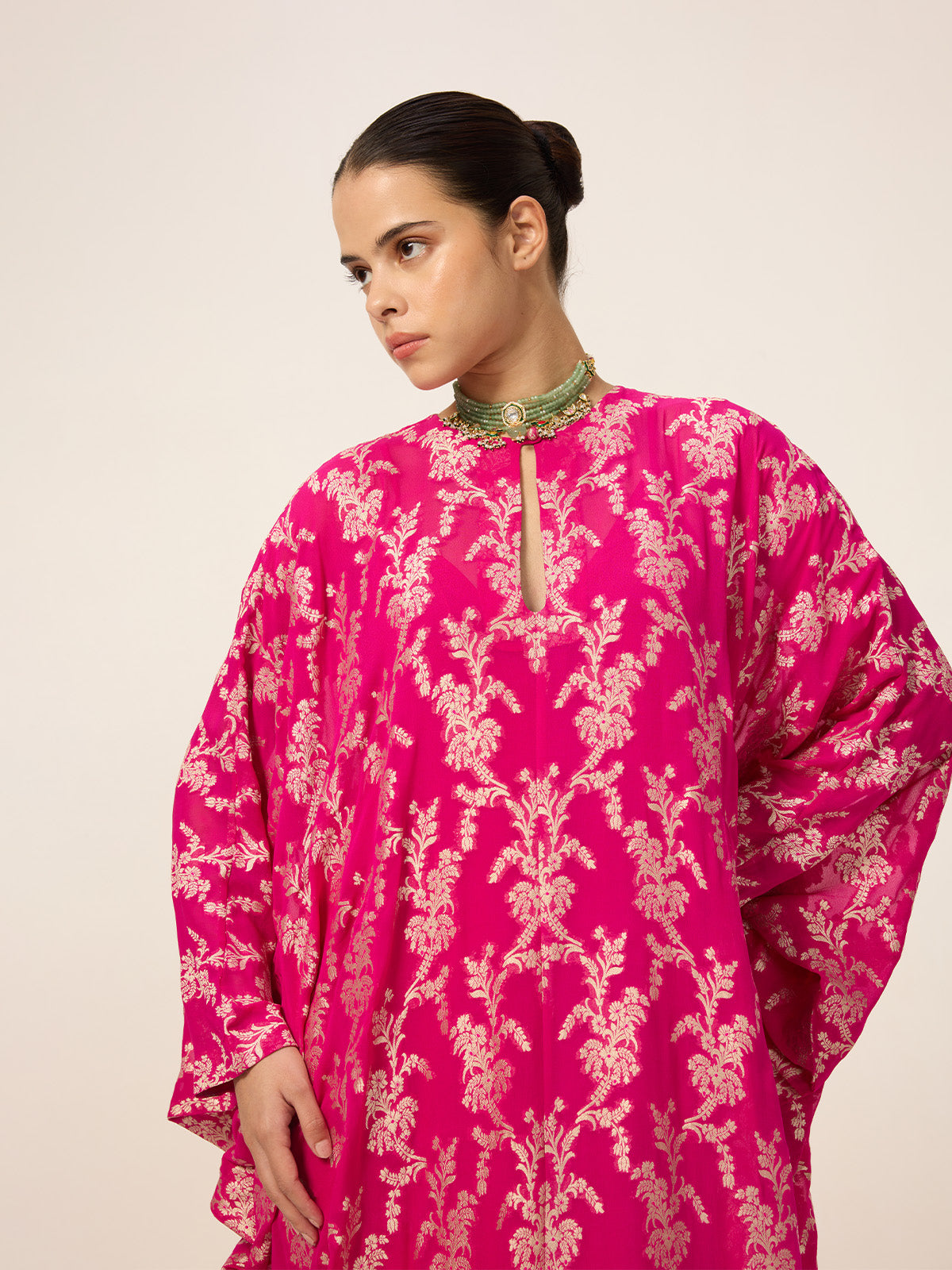 Handwoven Deep Pink Kaftan