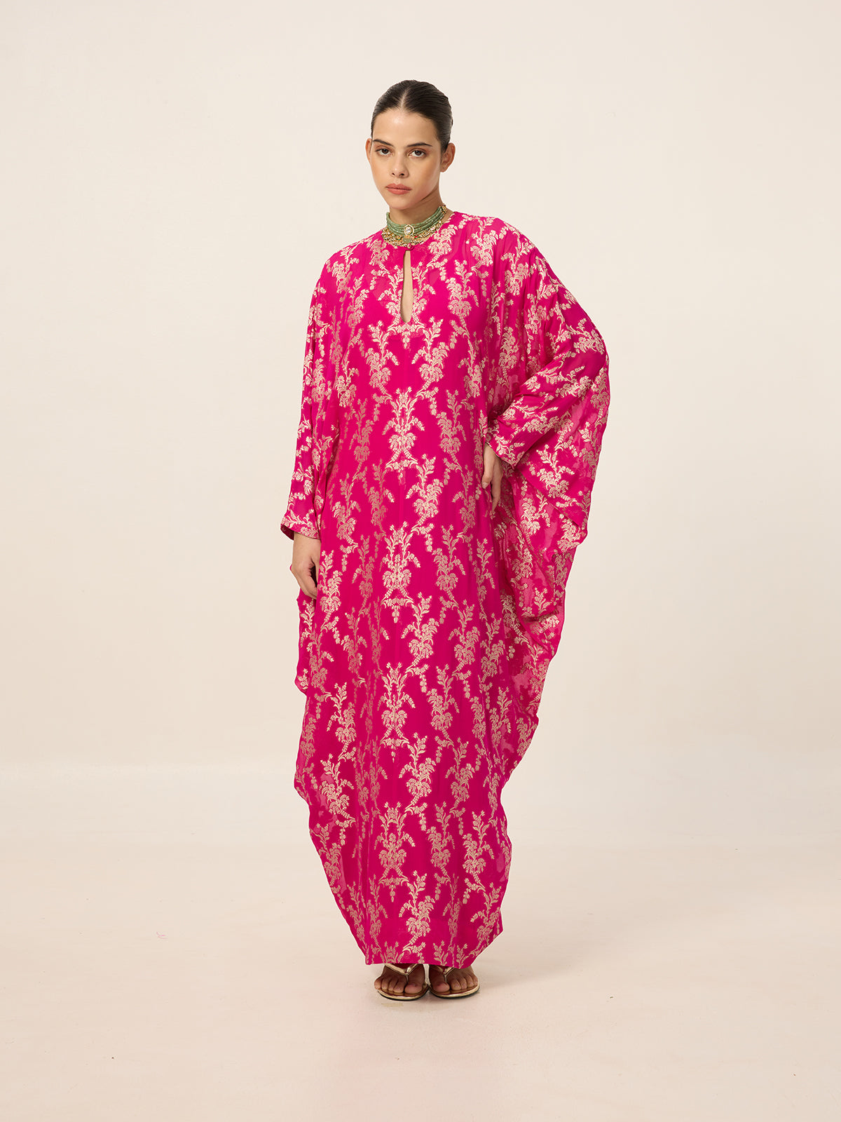 Handwoven Deep Pink Kaftan