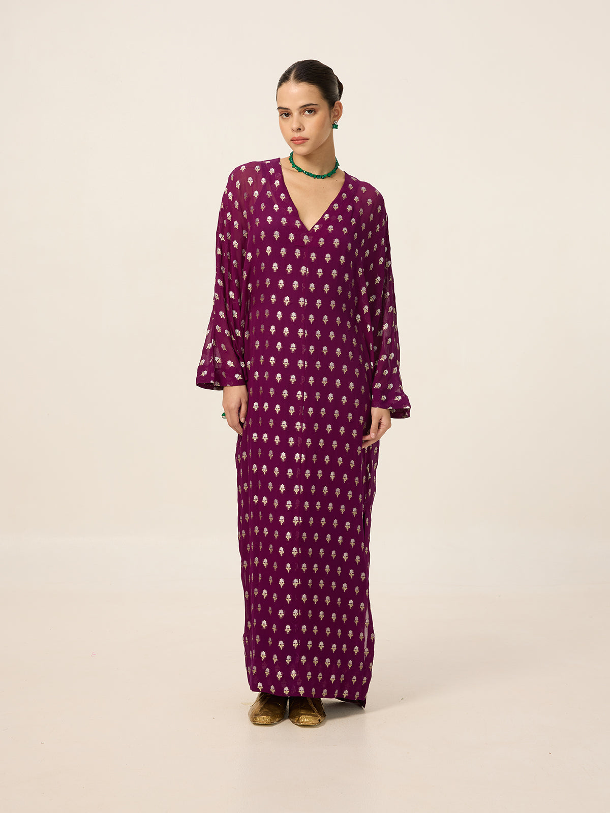Handwoven Burgundy Kaftan