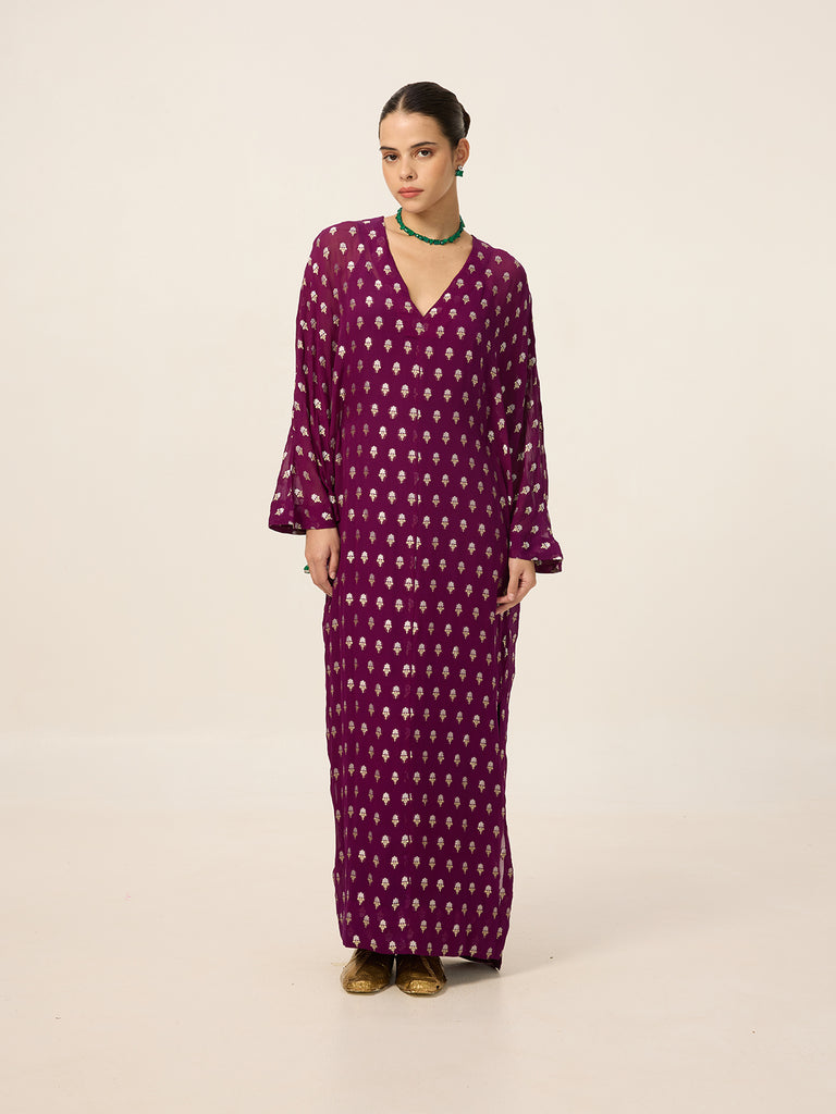 Handwoven Burgundy Kaftan