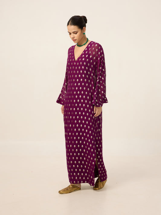 Handwoven Burgundy Kaftan
