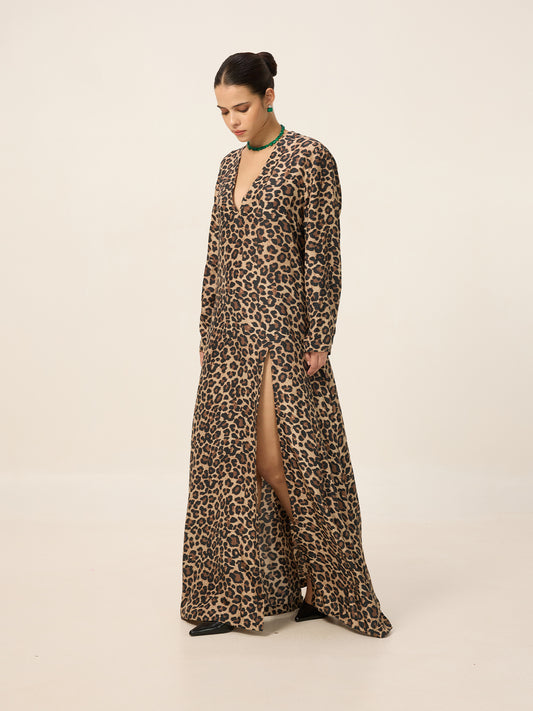 Digital Animal Print Kaftan