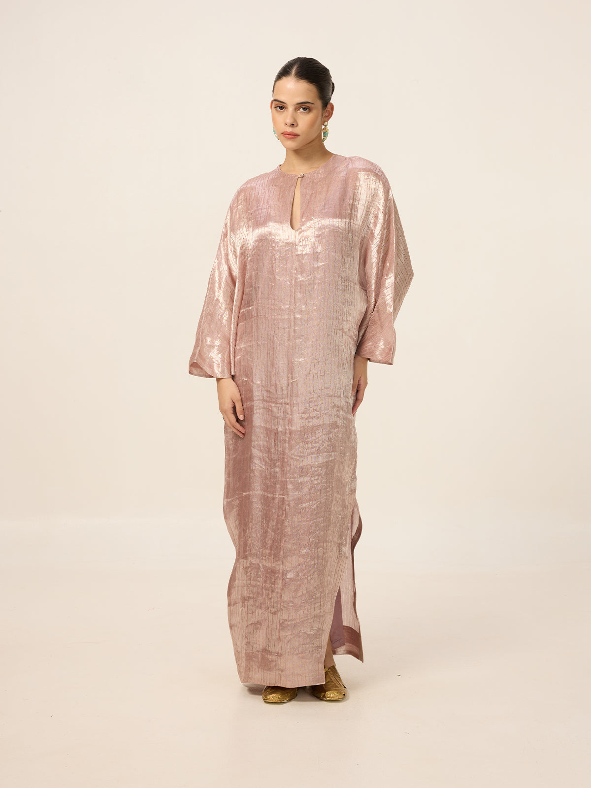 Handwoven Champagne Gold Kaftan