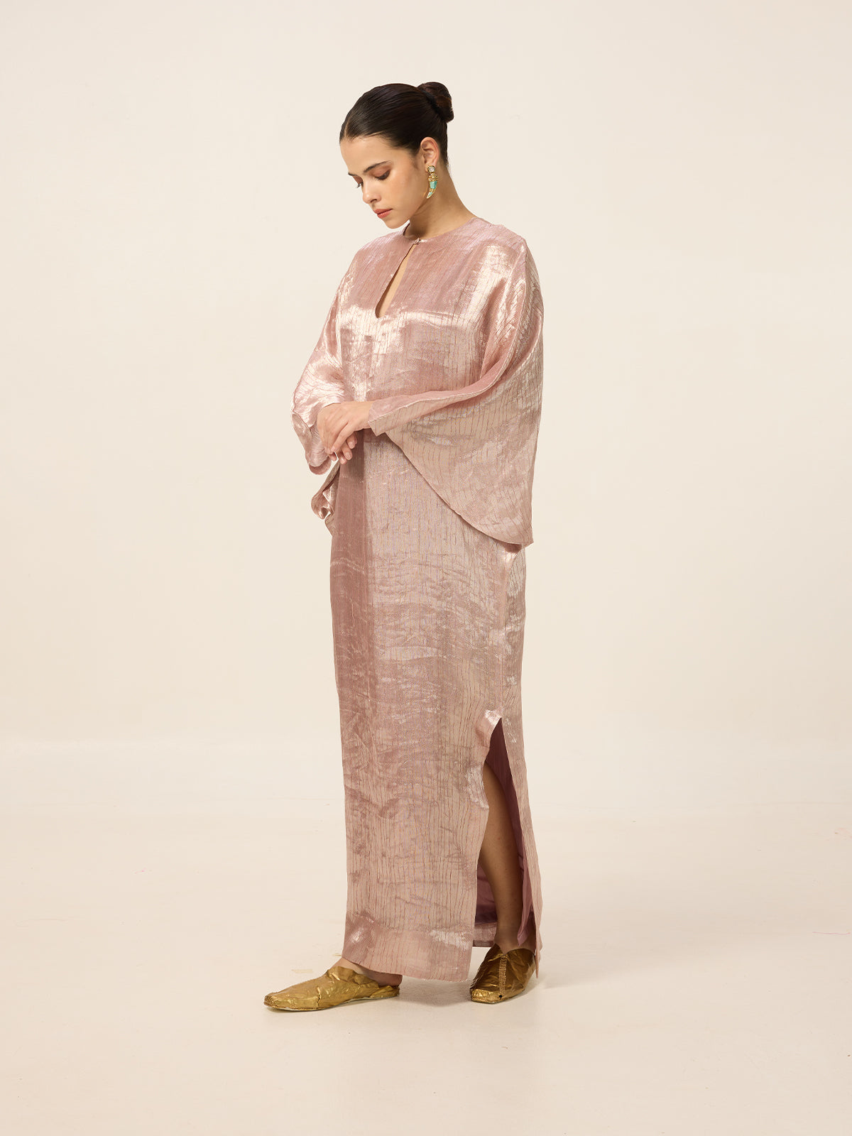 Handwoven Champagne Gold Kaftan