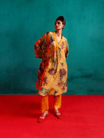Poppy Yellow Printed Kurta Set