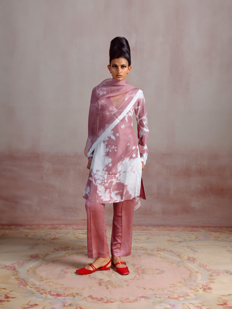 Dusty Pink Printed Kurta Set
