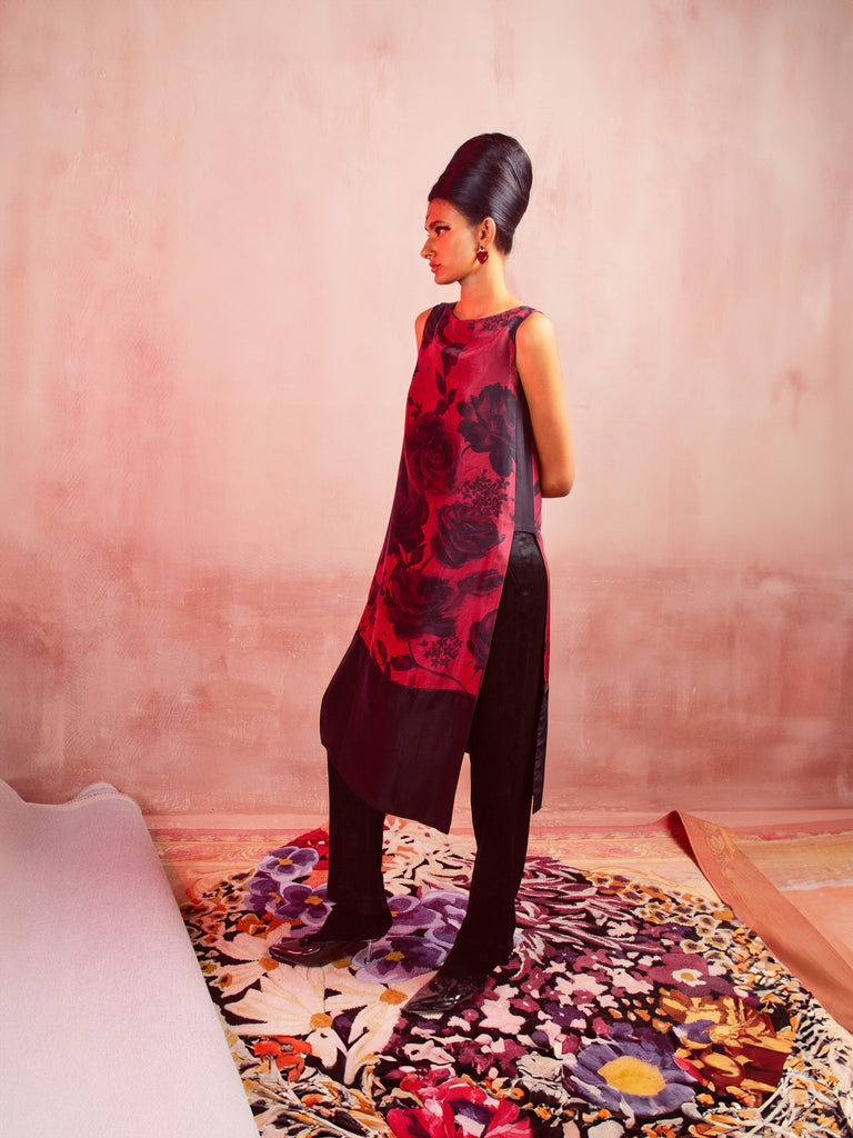 Dusky Garnette Printed Kurta Set