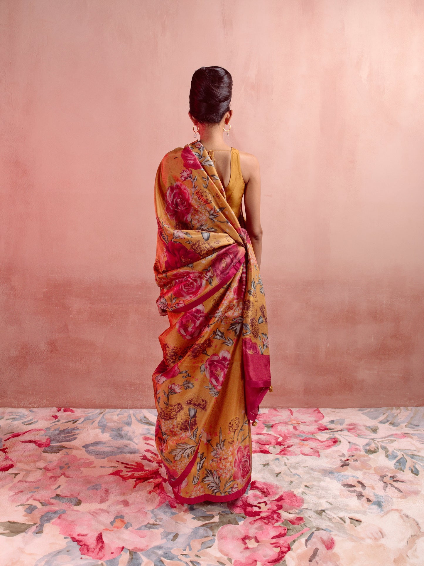 Mustard Printed Saree