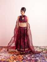 Deep Garnette Hand-Embroidered Lehenga