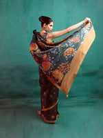 Bottle Green Printed Saree