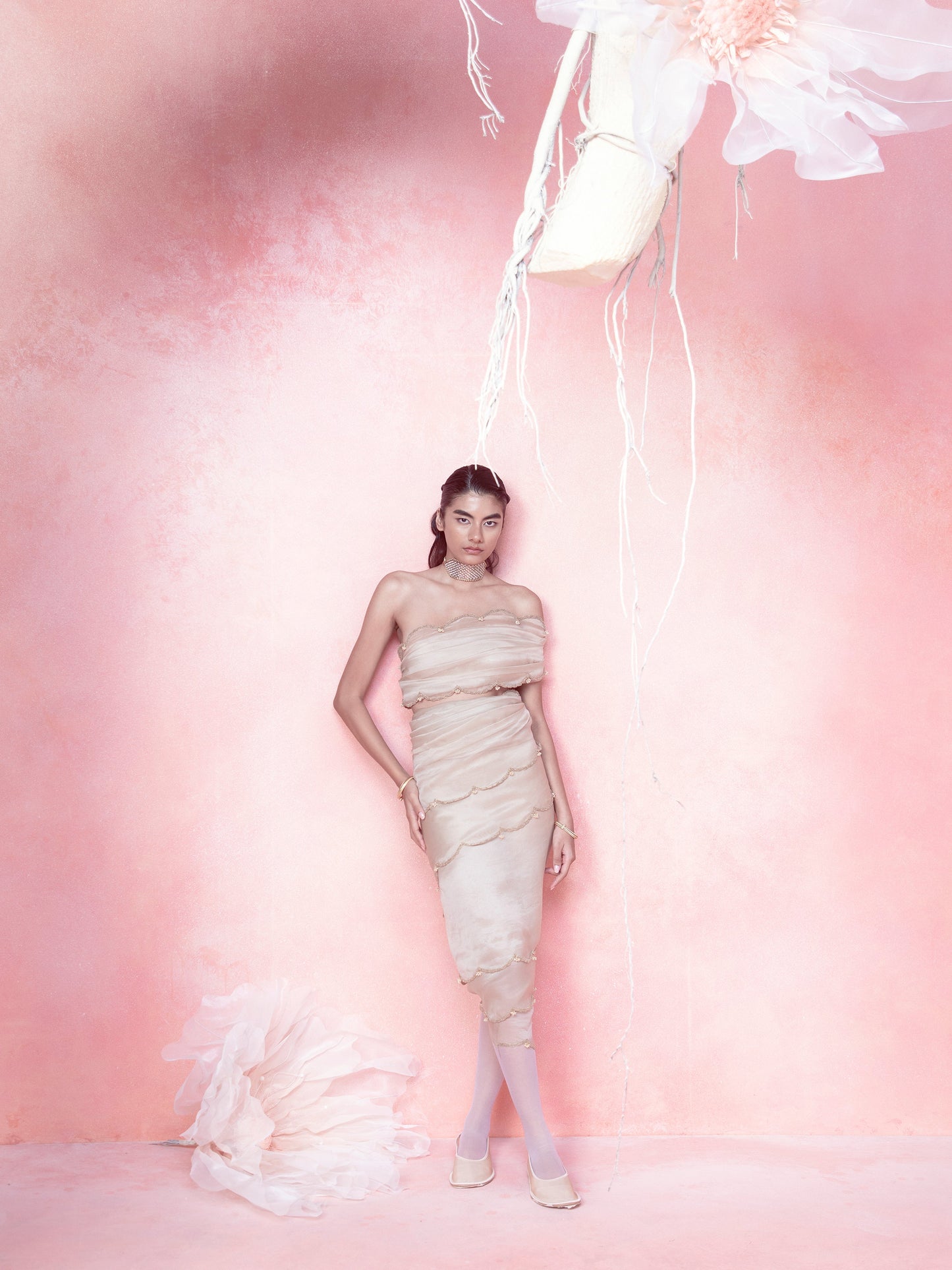 Handwoven Biscotti Beige Organza Saree