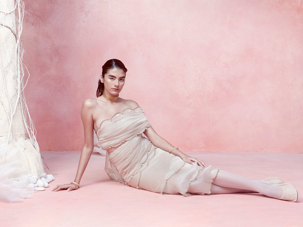 Handwoven Biscotti Beige Organza Saree