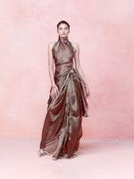 Handwoven Obsidian Black Tissue Saree