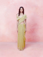 Handwoven Primrose Lemon Tissue Saree