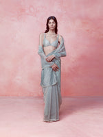 Handwoven Seaweed Green Tissue Saree