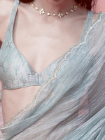 Handwoven Seaweed Green Tissue Saree