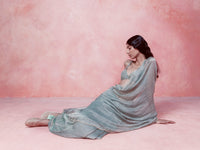 Handwoven Seaweed Green Tissue Saree
