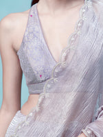 Handwoven Mulberry Mauve Tissue Saree