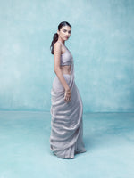 Handwoven Mulberry Mauve Tissue Saree