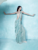 Pratibha Ranta In Handwoven Jade Green Tissue Saree