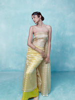Handwoven Blonde Yellow Tissue Saree