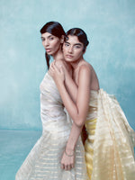 Handwoven Misty Ivory Tissue Saree