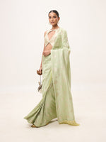 Handwoven Pistachio Green Silk Banarasi Saree
