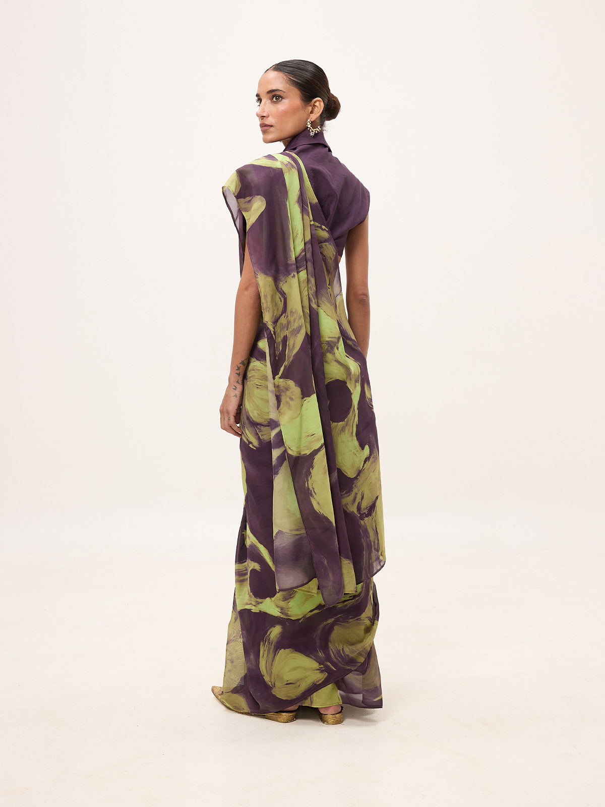 Multicolour Chiffon Digital Print Saree