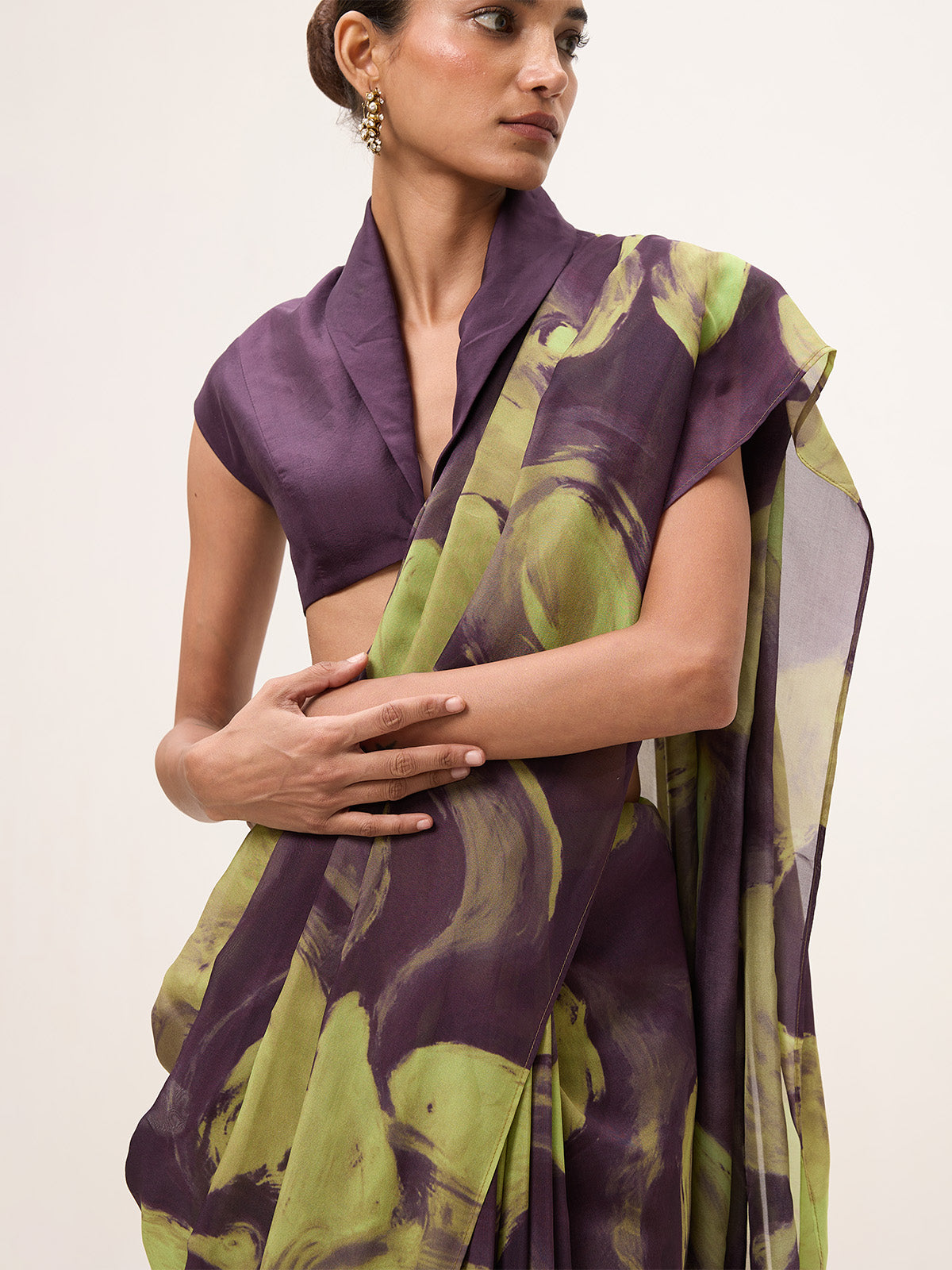 Multicolour Chiffon Digital Print Saree