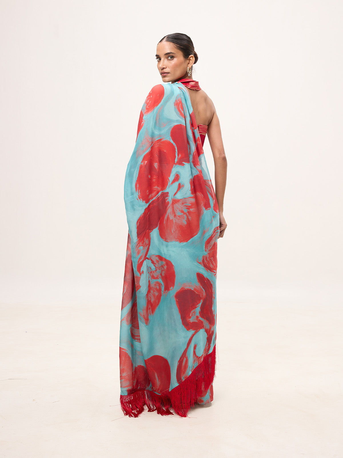 Multicolour Chiffon Digital Print Saree