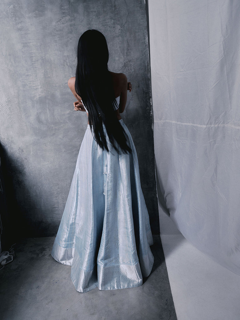 The Liza Lehenga Set In Aqua Blue