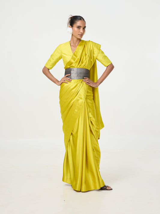 Handwoven Stone Grey Banarasi Belt