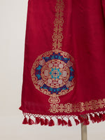 Handwoven Red Dupatta & Banarasi Belt Gift Set
