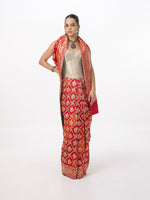 Handwoven Crimson Red Silk Rangkaat Banarasi Saree