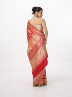 Handwoven Crimson Red Silk Rangkaat Banarasi Saree