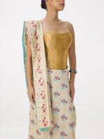 Handwoven Warm Beige Silk Kadhwa Banarasi Saree