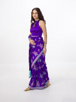Handwoven Indigo Blue Silk Kadhwa Banarasi Saree