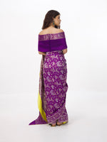 Alia Bhatt in Handwoven Purple Cheena Cheeni Emboss Saree
