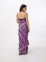Handwoven Deep Purple Banarasi Emboss Saree