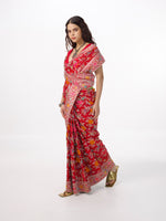 Handwoven Deep Red Silk Kadhwa Banarasi Saree