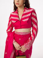 Handwoven Electric Pink Silk Cutwork Banarasi Saree