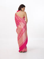 Handwoven Hot Pink Silk Rangkaat Banarasi Saree