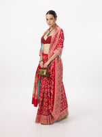Handwoven Red Silk Kadhwa Banarasi Saree
