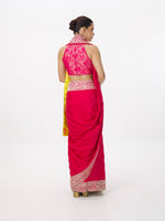 Handwoven Deep Pink Satin Tanchoi Banarasi Saree