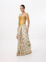 Handwoven Warm Beige Silk Kadhwa Banarasi Saree